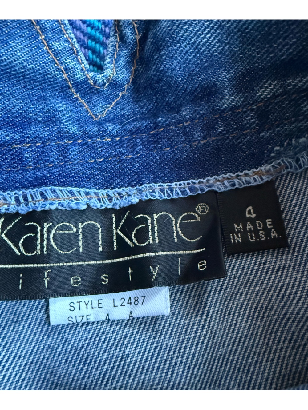 Vintage Karen Kane Button-Front Denim Maxi Skirt - Blue - Picture 3 of 11
